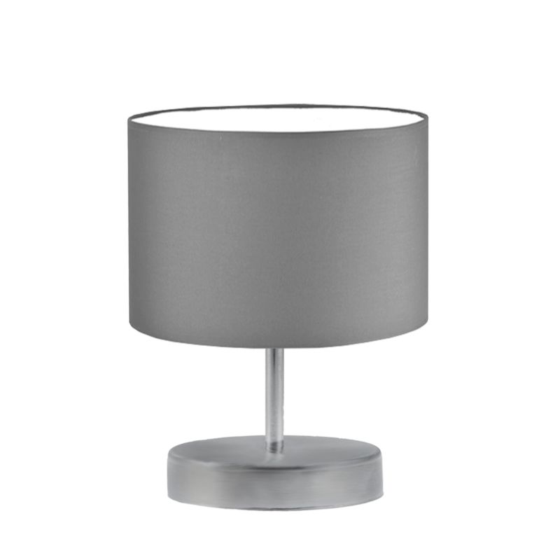 Lampka Nocna Volta Light Factory Picolo Abażur Srebrny/Szary Walec 1xE27 1szt.