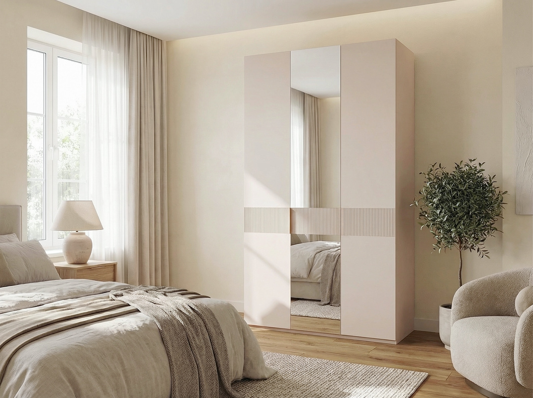 Trzydrzwiowa szafa z lustrem i szufladami 135 cm z SOMER