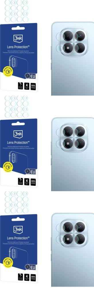 3x Szkło hybrydowe 3mk Lens Protection, na aparat, do Xiaomi Redmi Note 15 Pro 4G/ Pro 5G/ Pro+ 5G