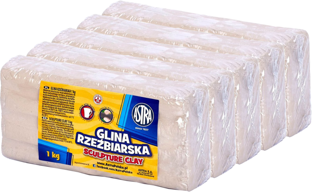 5x Glina rzeźbiarska Astra, 1kg