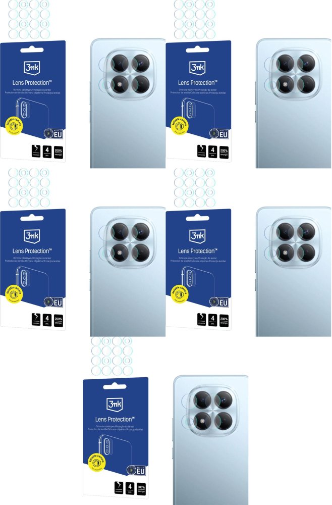 5x Szkło hybrydowe 3mk Lens Protection, na aparat, do Xiaomi Redmi Note 15 Pro 4G/ Pro 5G/ Pro+ 5G