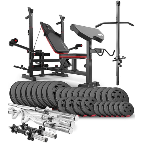 Kunststoff Hantelset 173 kg mit Hantelbank HS-1075