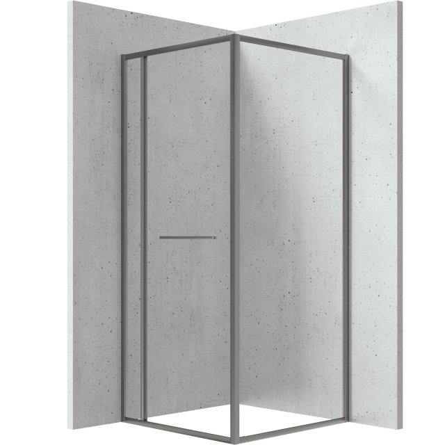 DEANTE Kabina prysznicowa kwadratowa BLUR 80x80 cm titanium KQB_D088P