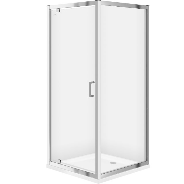 CERSANIT Zestaw: Kabina prysznicowa kwadratowa ZIP chrom 80x190 + bro