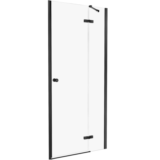 NEW TRENDY Drzwi prysznicowe KALIBRA BLACK 90x195 uchylne prawe D-101