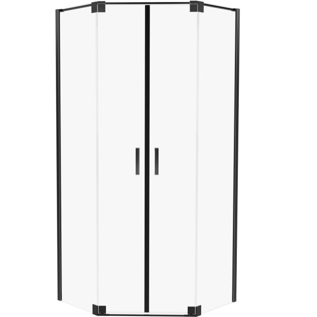 Kabina prysznicowa pięciokątna ALLURIA 2D BLACK MATT 90x90x200 TER-02