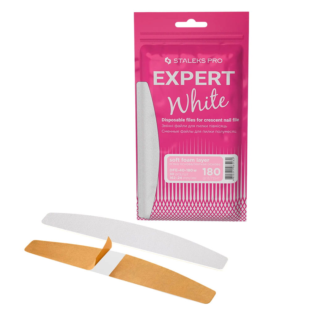 Wymienne pilniki na bazie miękkiej łódka półksiężyc Staleks Pro Expert 40 180 grit 30 szt
