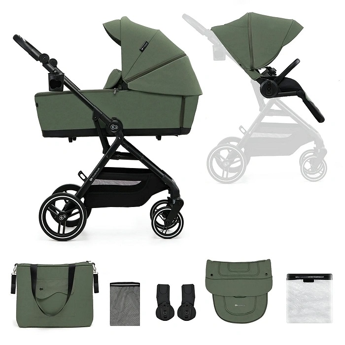 Kinderkraft Yoxi 2w1 - wózek głęboko-spacerowy-Mystic Green
