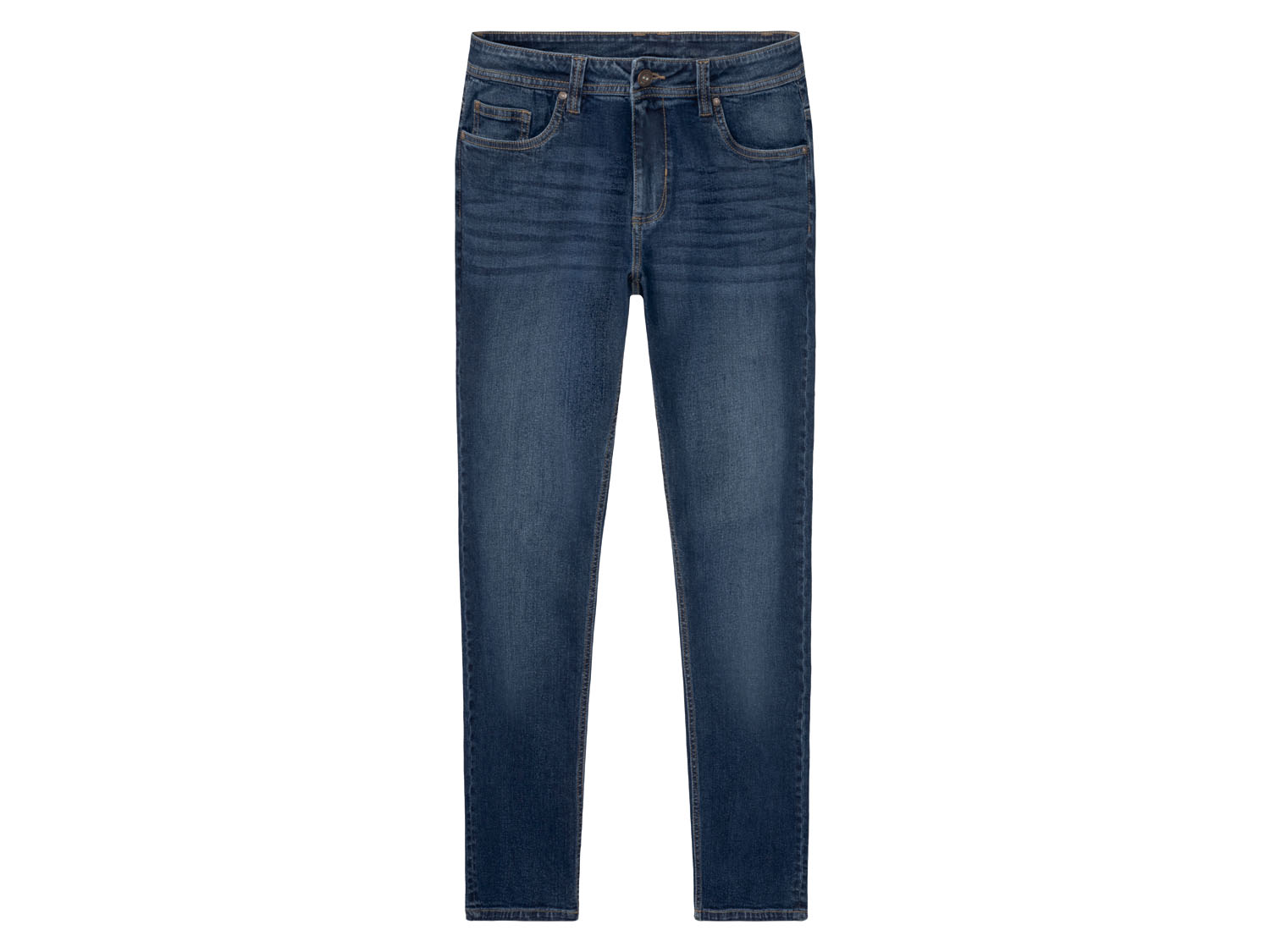 Livergy Jeansy męskie Slim Fit z bawełną, 1 para 54 38/32, Ciemnoniebieski