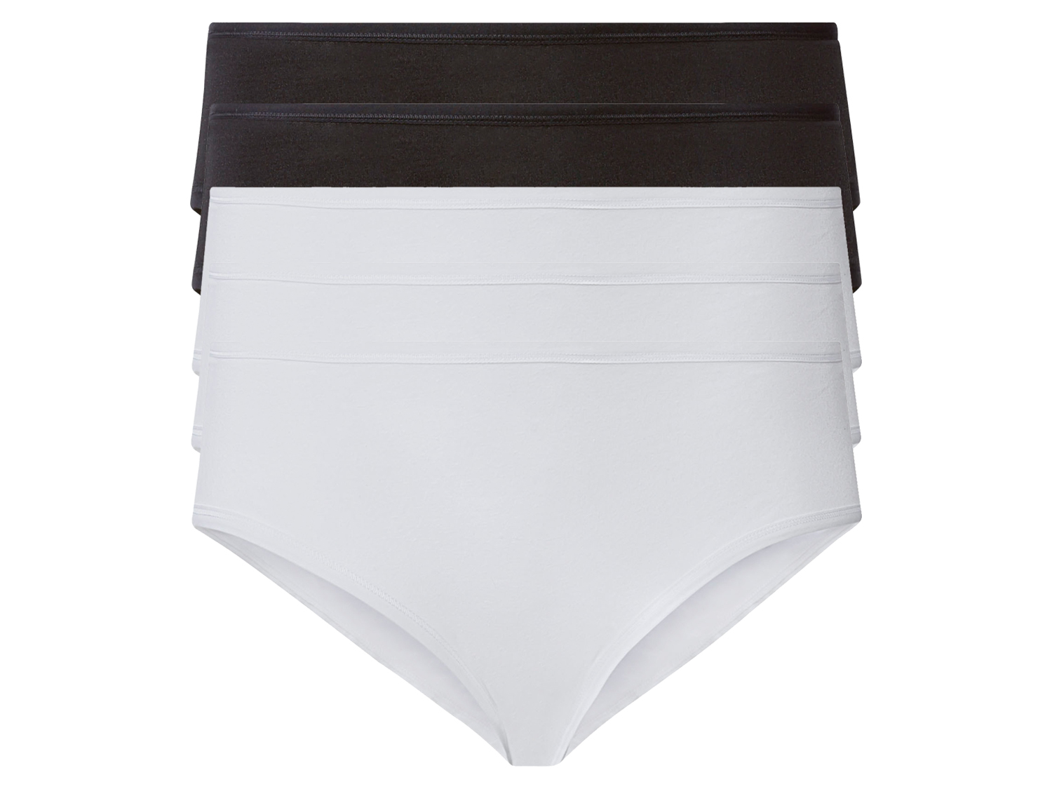 esmara Hipstery damskie XXL z bawełną, 5 par Czarny / biały, XXL 52/54