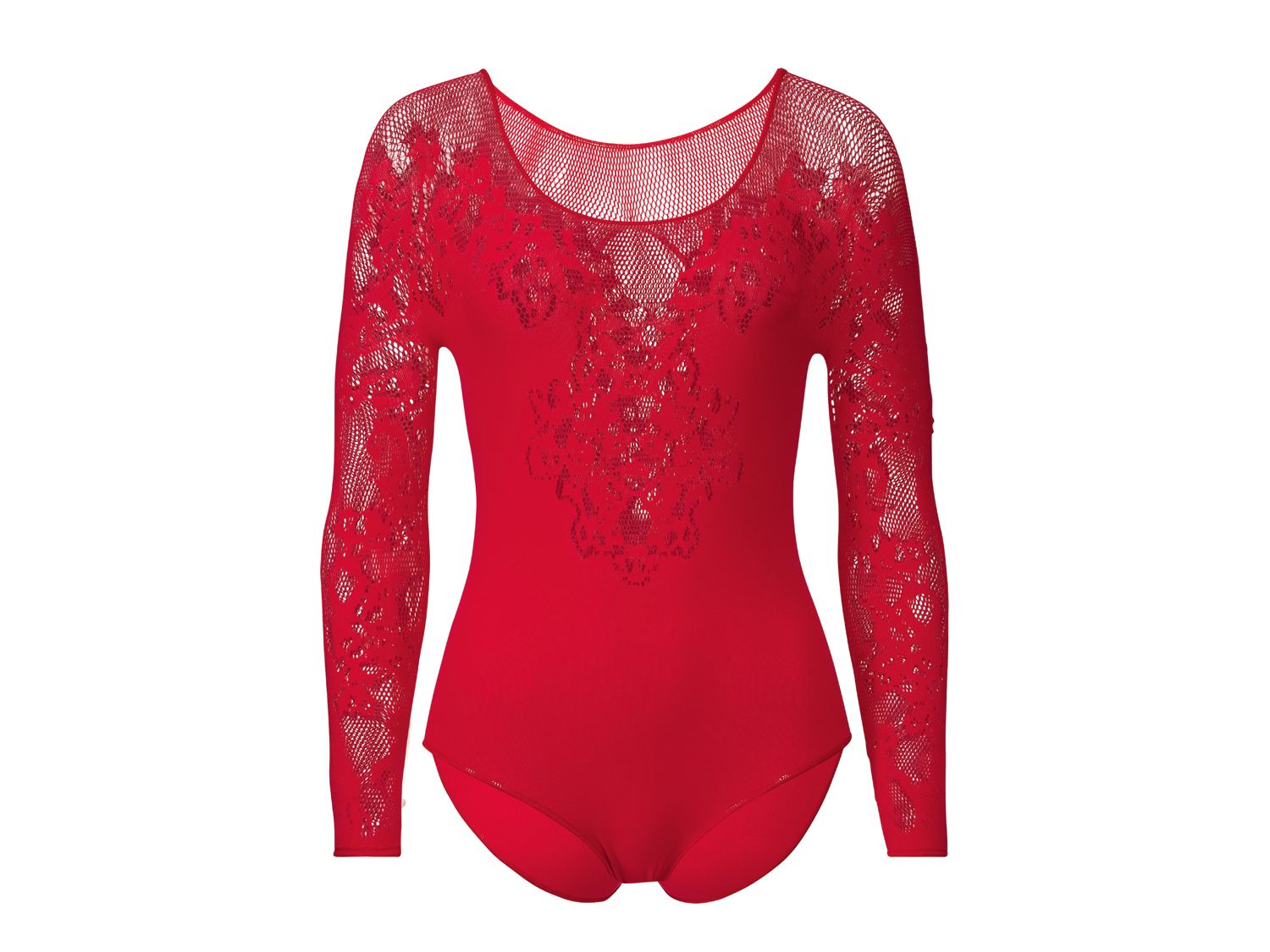 Esmara Lingerie Body damskie z koronką Czerwony/długi, S 36/38