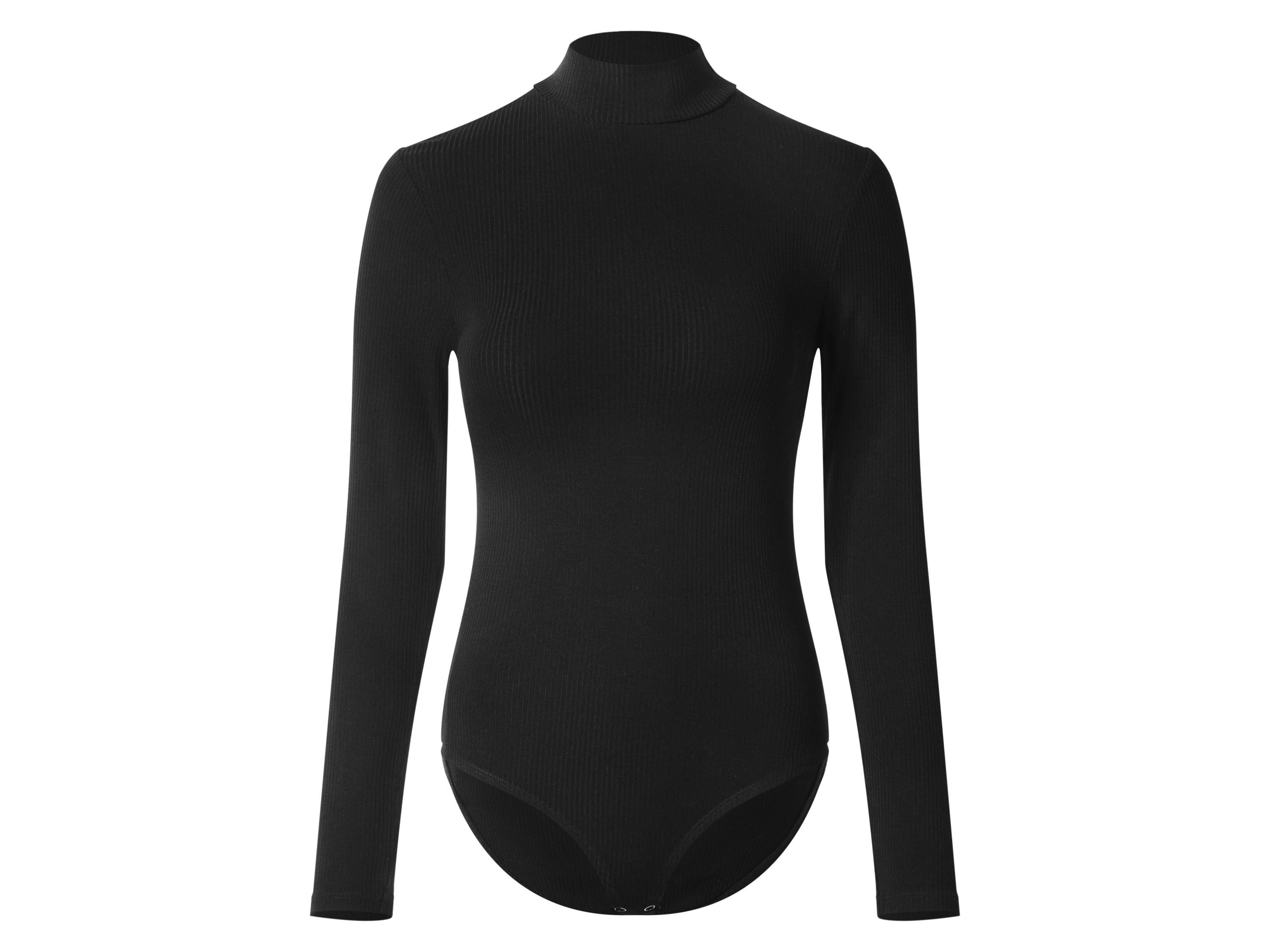 esmara Body prążkowane damskie z długim rękawem Czarny, L 44-46