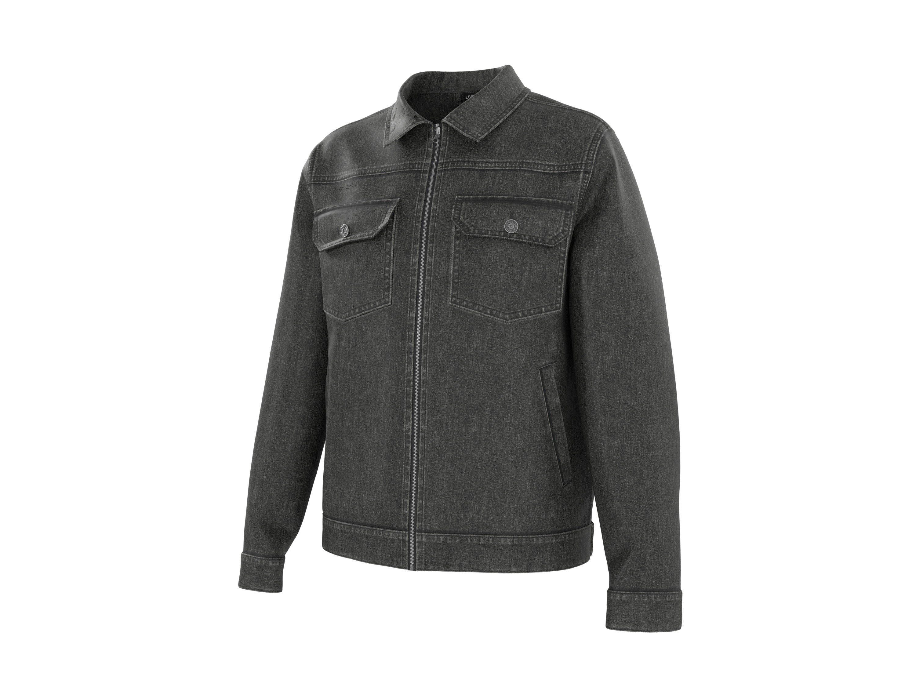 Livergy Kurtka jeansowa męska z bawełny Czarny, XL 56/58