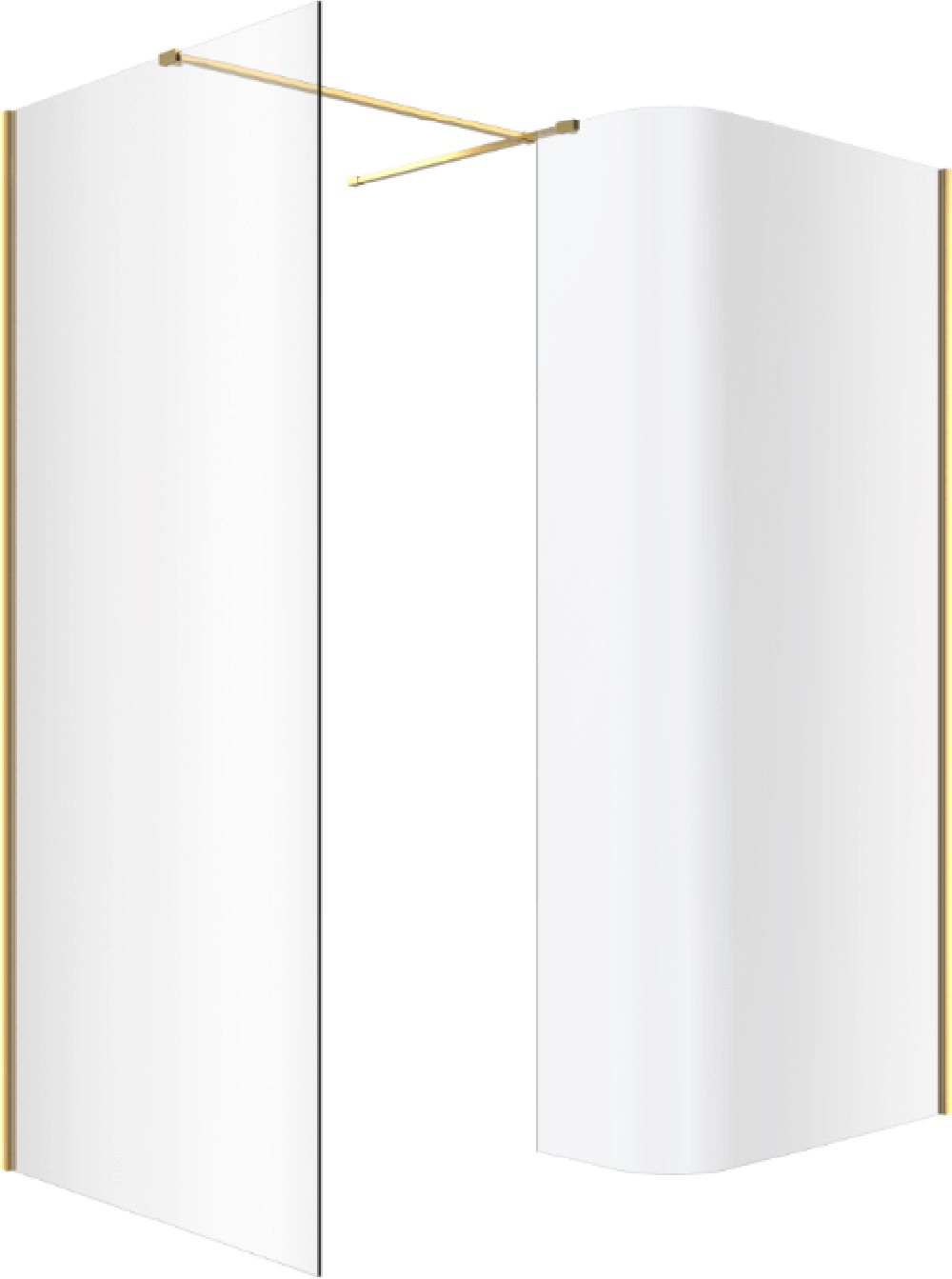 Darmowa Dostawa - Kabina prysznicowa walk-in 120x93 cm kwadratowa złoty połysk/szkło przezroczyste Excellent Vidoq KAEX1507K12000930GL