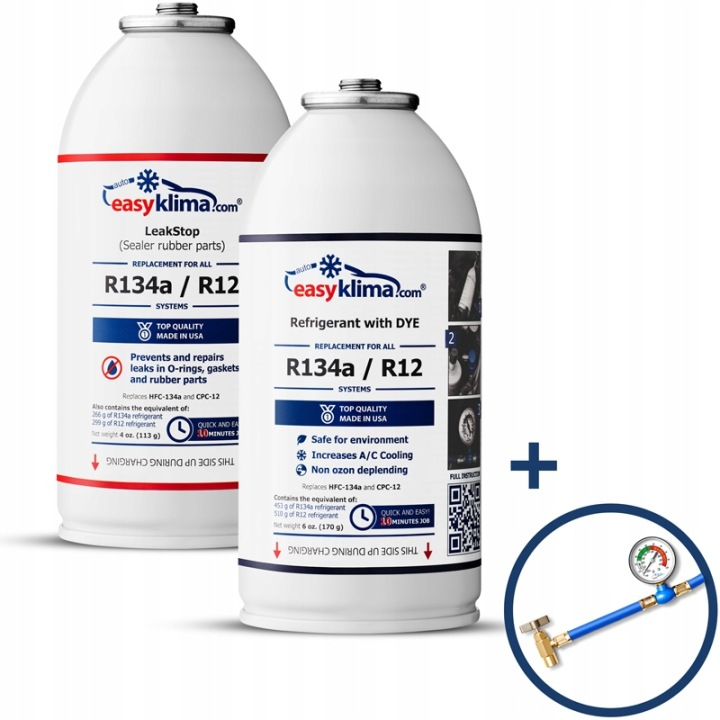 EASYKLIMA CZYNNIK CHŁODNICZY R134A + USZCZELNIACZ + PRZEWÓD - Petrostar