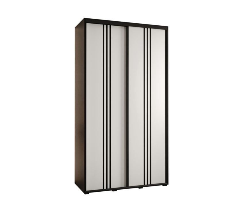 Szafa przesuwna Abiks DAVOS 6 wysoka szer.130cm gł.45cm czarny/biały/czarny 1szt.