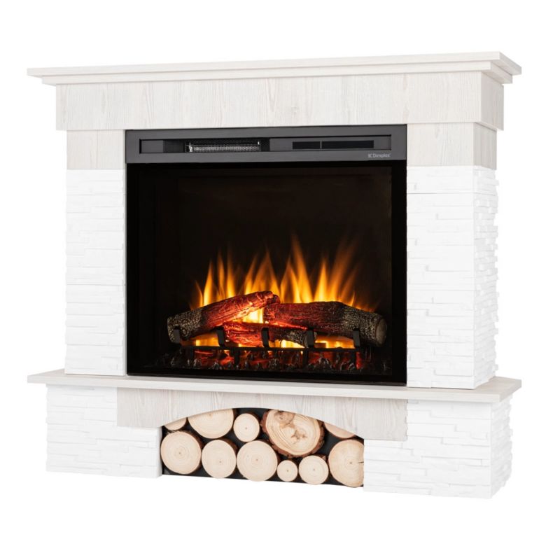 Kominek elektryczny Warmtec Porto narożny 28" XHD 1400W funkcja ogrzewania biała sosna 1 szt.