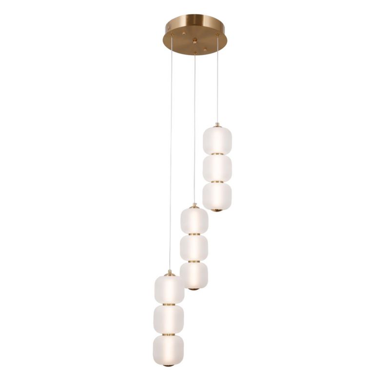 Lampa wisząca Italux Ganti 8115 złoto-opalowy dekoracyjna wbudowany LED 20W 1 szt.