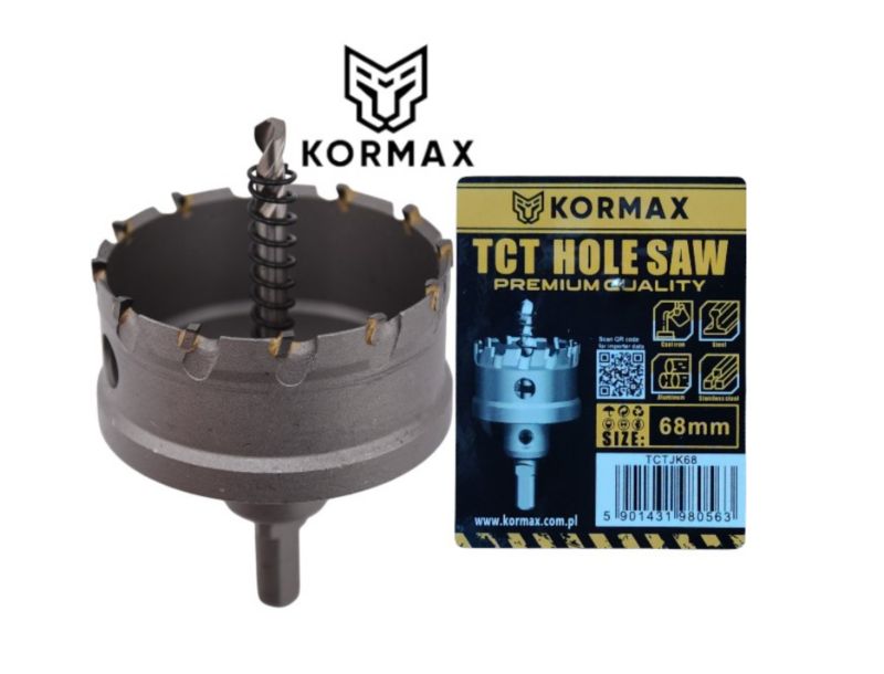 Otwornica do metalu Kormax 68mm x 25mm wiertło koronowe z węglikiem TCT krótkie(TCTJK68) - 1 szt.