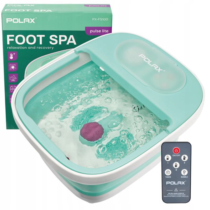 Wanna do stóp Polax masażer wodny Polax zielona LED pilot podgrzewanie 500W 1 szt.