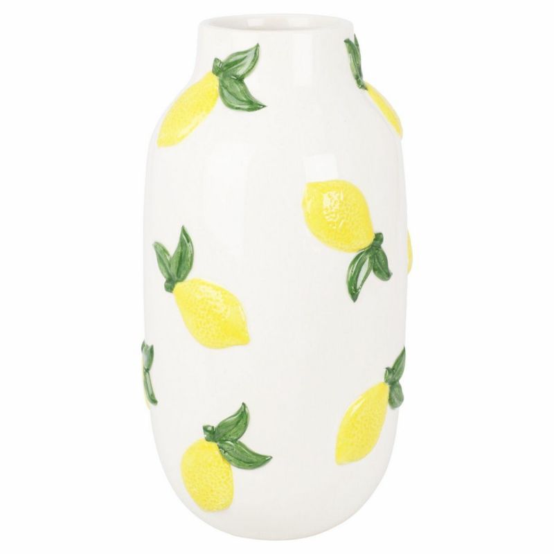 Wazon ceramiczny HowHomely motyw cytryn 29,5 cm 1 szt.