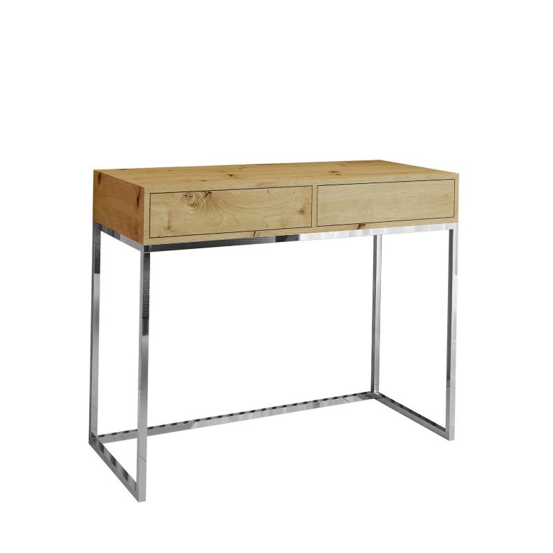 Toaletka z szufladami Bettso Cubic 80 cm w loftowym stylu na chromowanym stelażu dąb wotan 1szt.