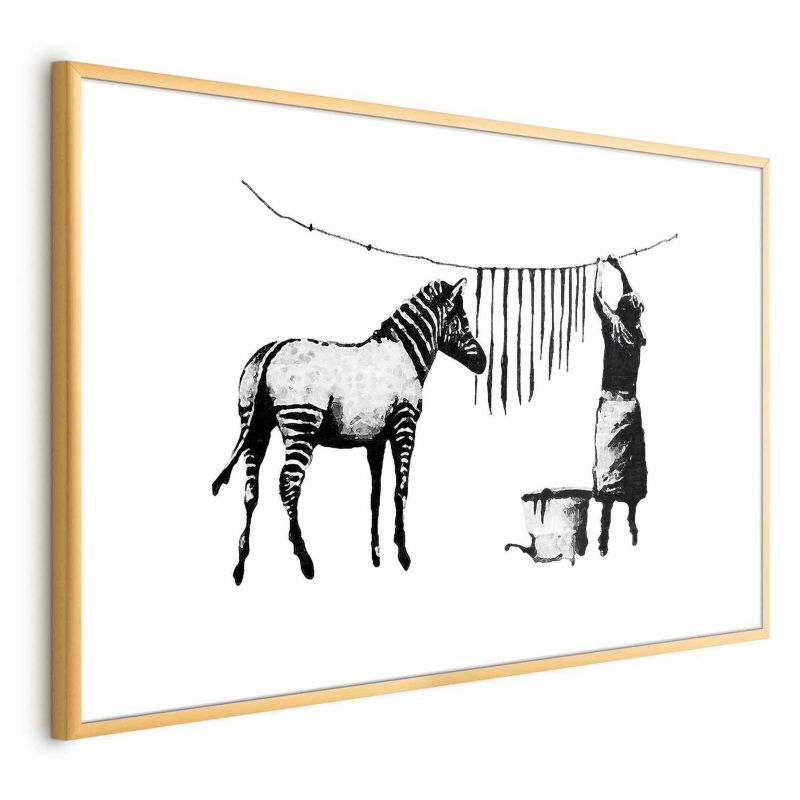Plakat Artgeist Banksy: Pranie 42x29,7 cm z ramą złotą 1 szt
