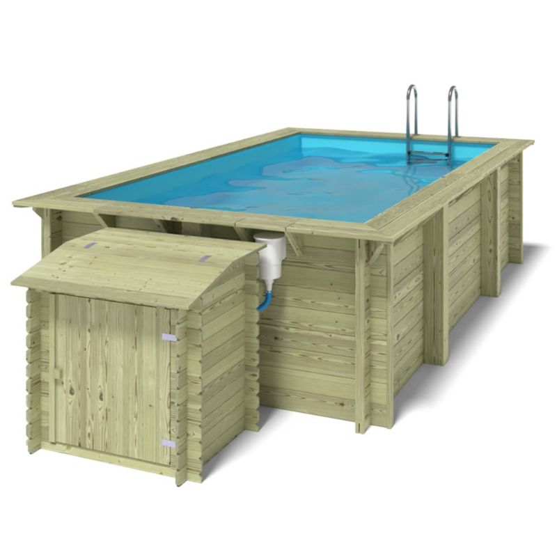 Basen drewniany Aqua ALTANKA 4,65x - H.1,24 m - z filtracją i szafką na osprzęt, BAS7306OSPI+SZA, 1szt.