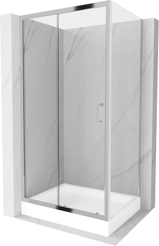 Kabina prysznicowa Mexen Apia rozsuwana 100 x 80 cm transparent chrom + brodzik Rio