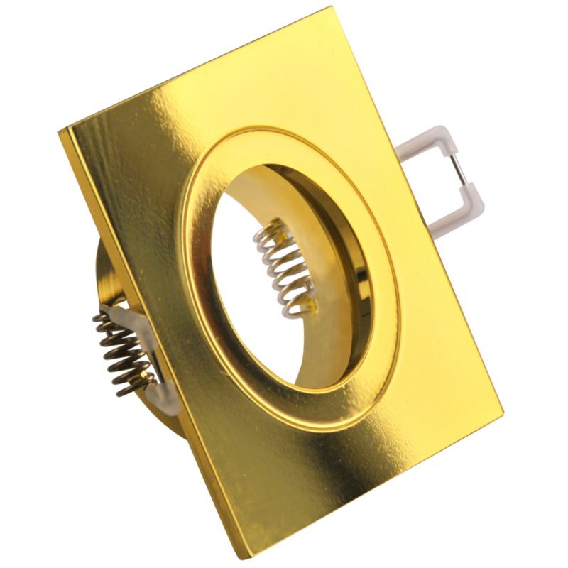 Oprawa sufitowa wpuszczana Polux Febe złoty połysk 1 x GU10 x 8W IP20 wym: 2,5 x 8 x 8 cm kwadratowa - 1 szt.