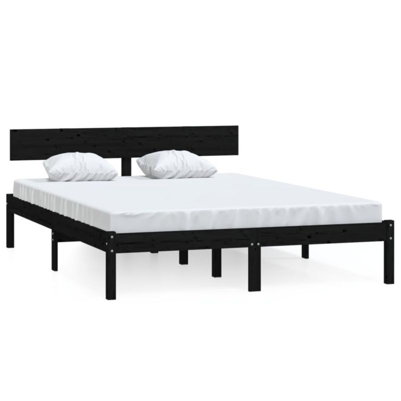 Łóżko drewniane WaszeMeble 135x190 cm czarna WM-810126 1 szt.