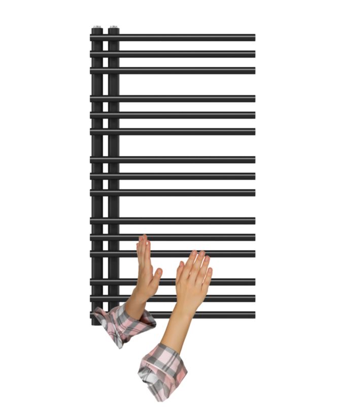 Grzejnik Łazienkowy Granitan Milo 90/50cm Czarny Kaloryfer Drabinkowy 1kpl.