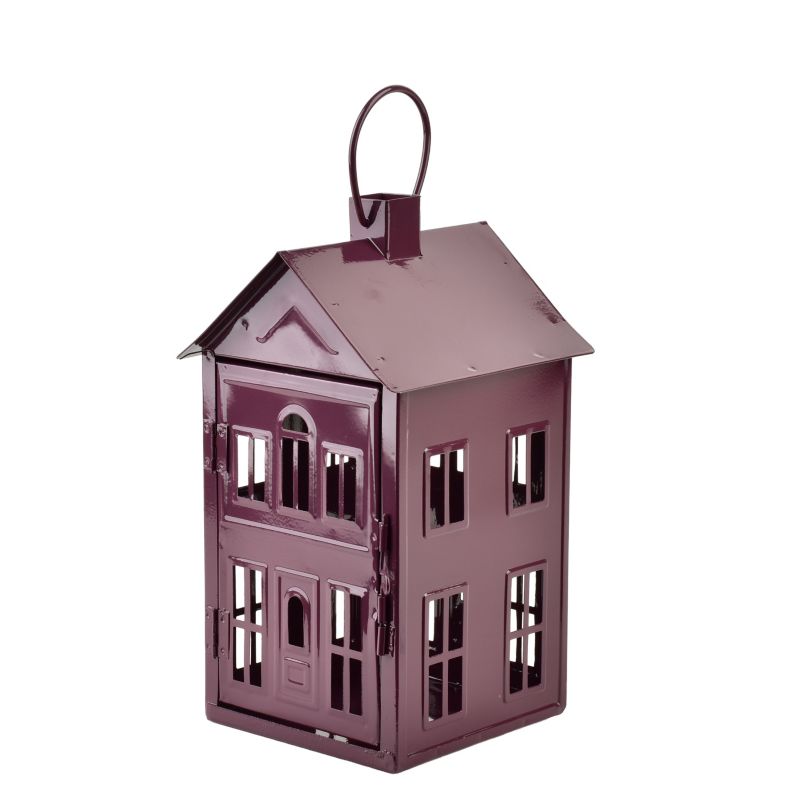 Lampion metalowy ROGER Domek 14,8x14,3x26,8 cm czarny 1 szt.