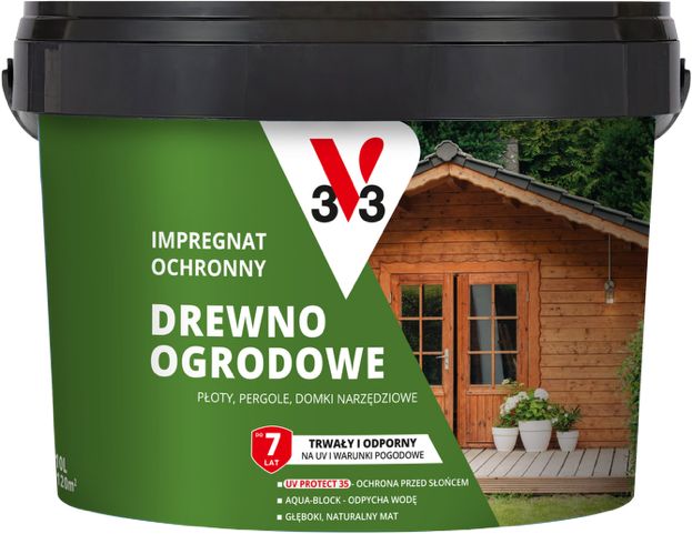 Impregnat ochronny V33 drewno ogrodowe grafit 10 l