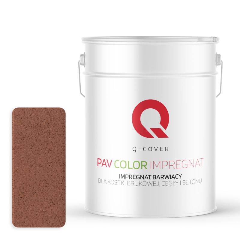 Impregnat Barwiący do Kostki Brukowej Cegły Betonu Q-Cover Ceglasty RAL8004 10L