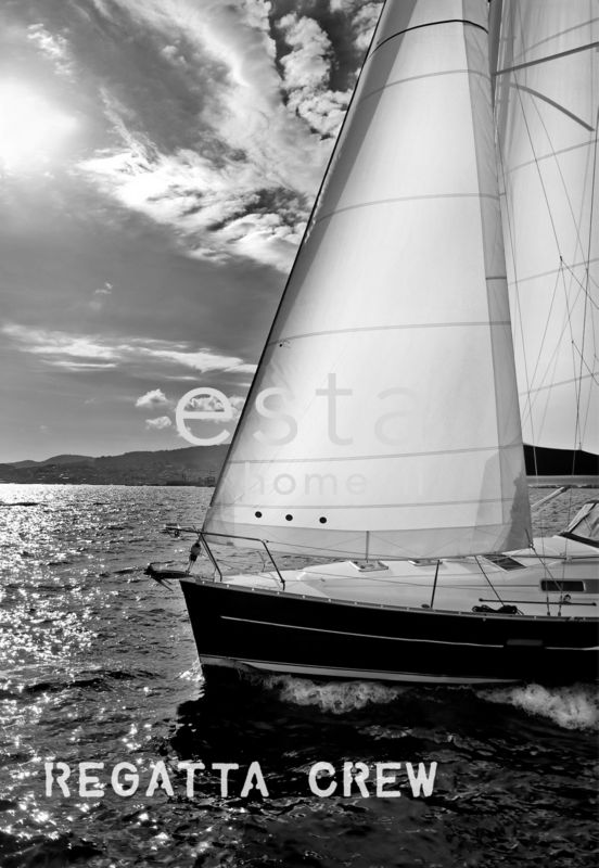 fototapeta ESTAhome żaglówka czarnymIbiałym 186 x 270 cm - 1 rol.