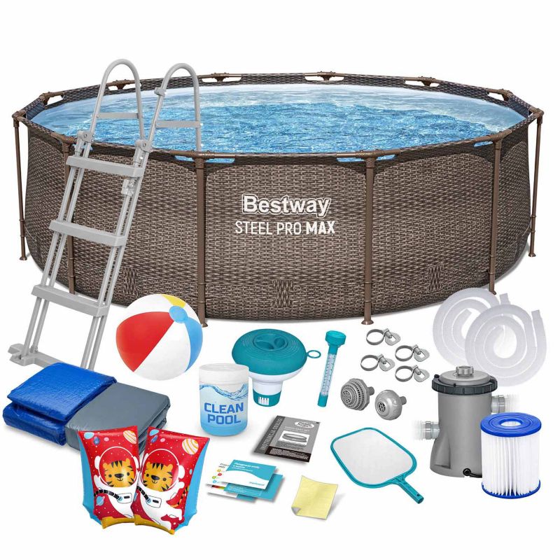Basen ogrodowy Bestway stelażowy okrągły 366x100cm 56709-17W1 1szt.