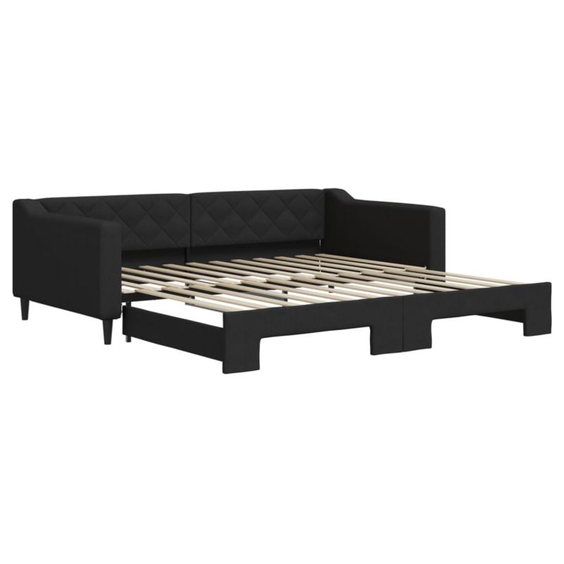 Sofa rozkładana WaszeMeble 100x200 cm Czarny tkanina WM-3197433 1 szt.