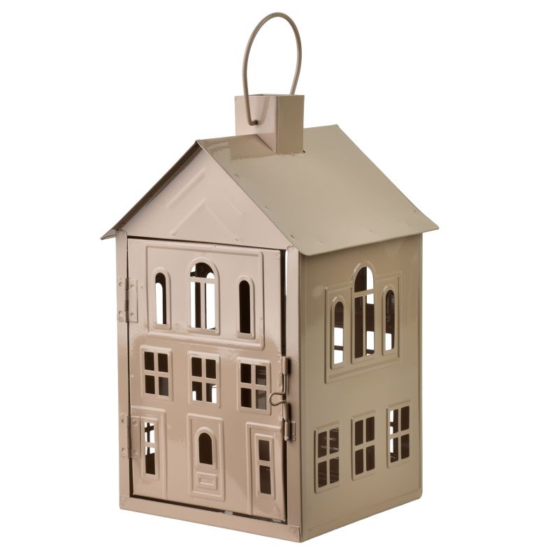 Lampion metalowy ROGER Domek 20,3x20x33,8 cm czarny 1 szt.