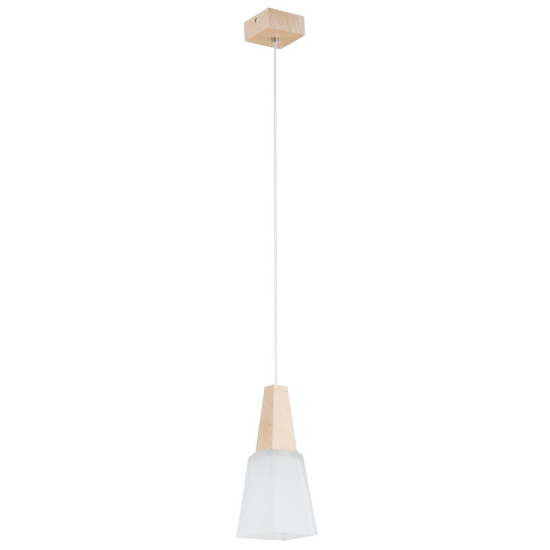 Lampa wisząca drewniane elementy Alfa TOTI biała 1xE27x15W IP20 wym:80x11x11cm - 1 szt.