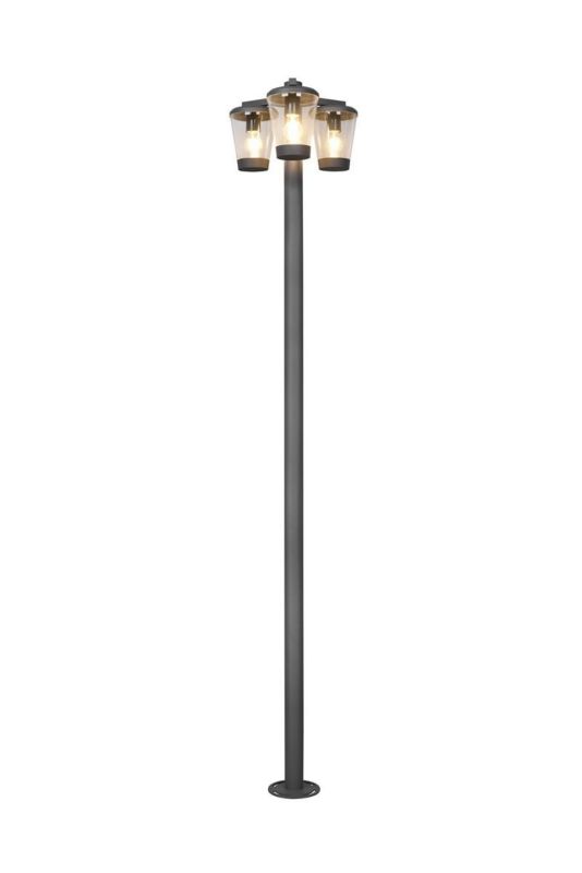 Latarnia ogrodowa Trio Cavado antracyt 3 x E27 x IP44 wym: 220 x 44,6 x 44,6 cm - 1 szt.