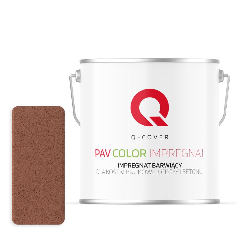 Impregnat Barwiący do Kostki Brukowej Cegły Betonu Q-Cover Ceglasty RAL8004 5L