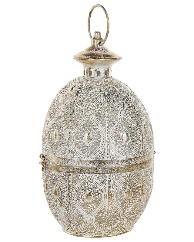 Lampion metalowy 34 cm złoty Amorgos 1 szt.