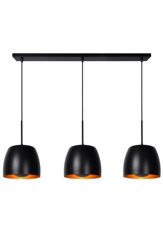 Lampa wisząca Lucide Nolan 2892 czarna nad stół 3xE27 x 40W 1 szt.