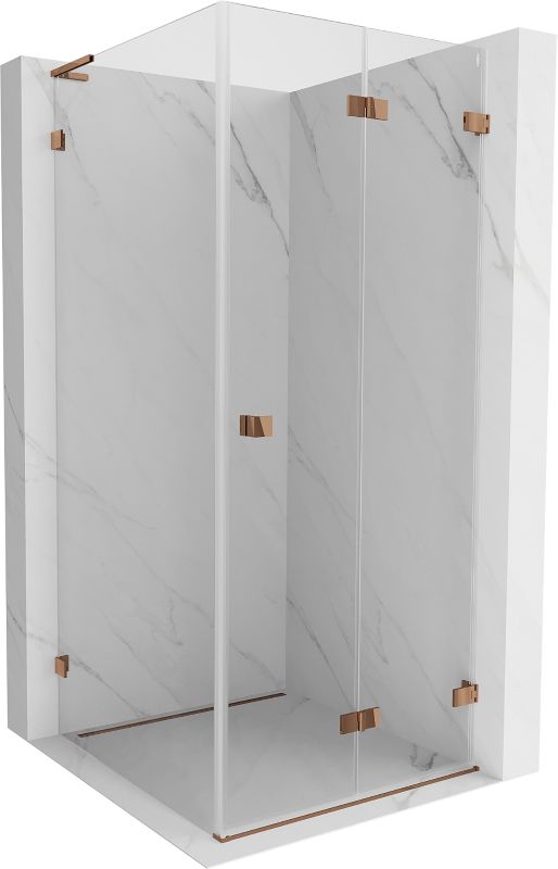 Kabina prysznicowa składana Mexen Lunar-F L różowe złoto 90x90 cm 836L-090-090-60-00-P 1 szt.