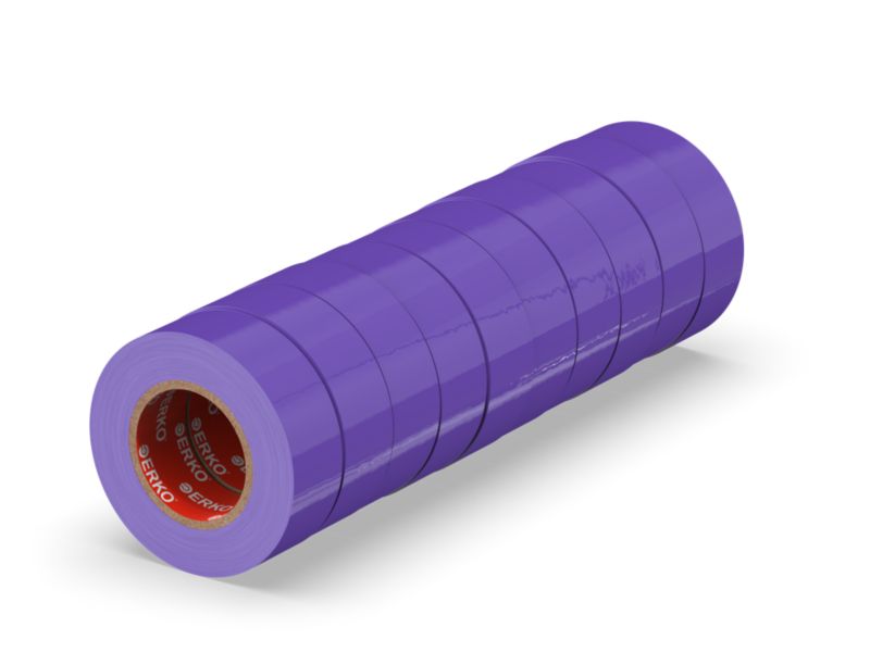 Taśma izolacyjna ERKO 15 mm x 10 m fioletowa 10 szt.