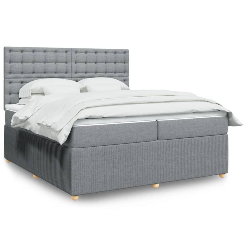 Łóżko kontynentalne WaszeMeble 200x200 cm jasnoszare WM-3292177 1 szt.