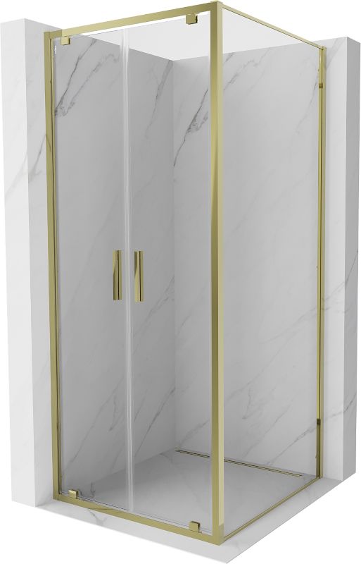 Kabina prysznicowa Mexen Exo uchylna 90 x 90 cm transparent złota 1 szt.