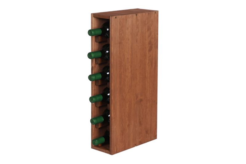 Stojak na wino MODO24 modułowy wąski 6 butelek brązowy 1 szt.