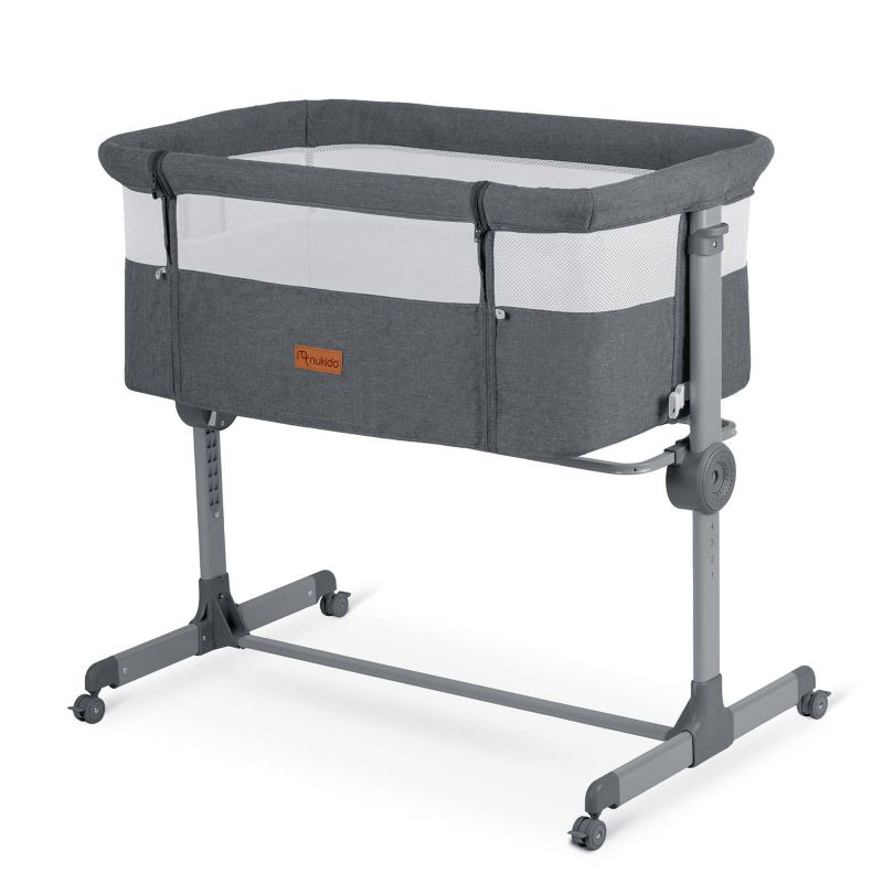 Łóżeczko dziecięce Nukido składane 0-5m 9kg ciemnoszare 1 szt.